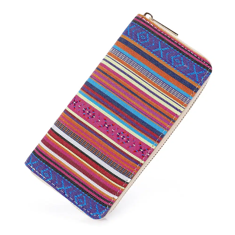 Sansarya 10 Colors Bohemia Woven Boho Long Women Wallet Aztec Female Purse Ladies Tribal Card Holder Girls With Cupreous Zipper 26
