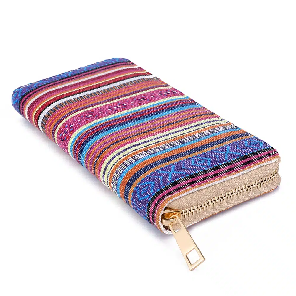 Sansarya 10 Colors Bohemia Woven Boho Long Women Wallet Aztec Female Purse Ladies Tribal Card Holder Girls With Cupreous Zipper 27