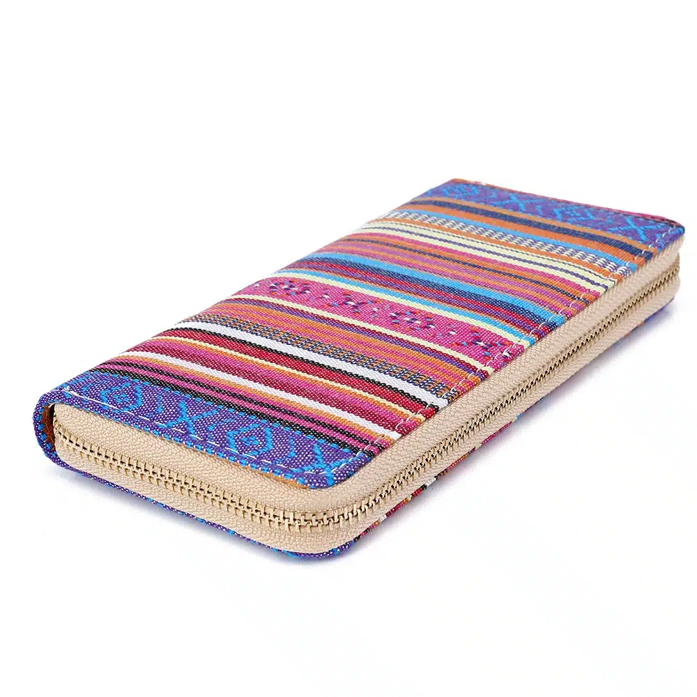 Sansarya 10 Colors Bohemia Woven Boho Long Women Wallet Aztec Female Purse Ladies Tribal Card Holder Girls With Cupreous Zipper 28