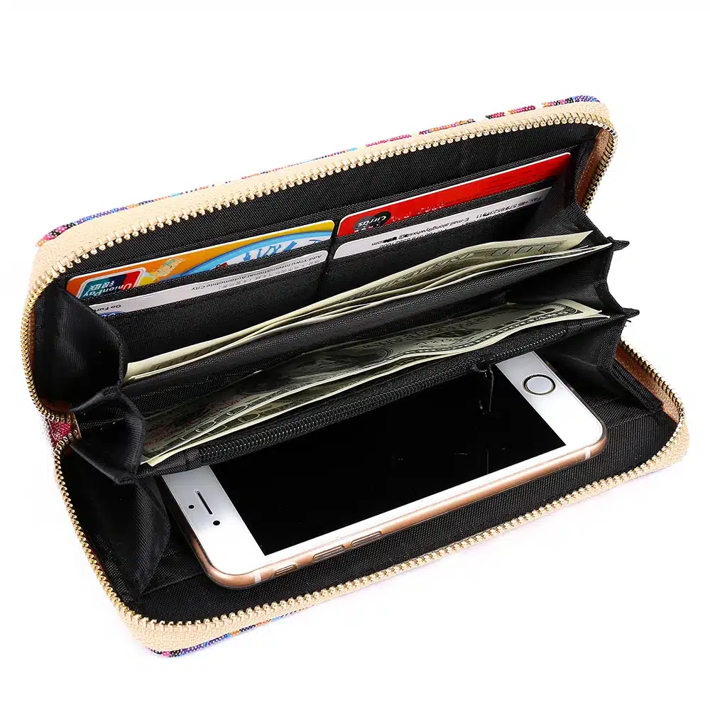 Sansarya 10 Colors Bohemia Woven Boho Long Women Wallet Aztec Female Purse Ladies Tribal Card Holder Girls With Cupreous Zipper 30