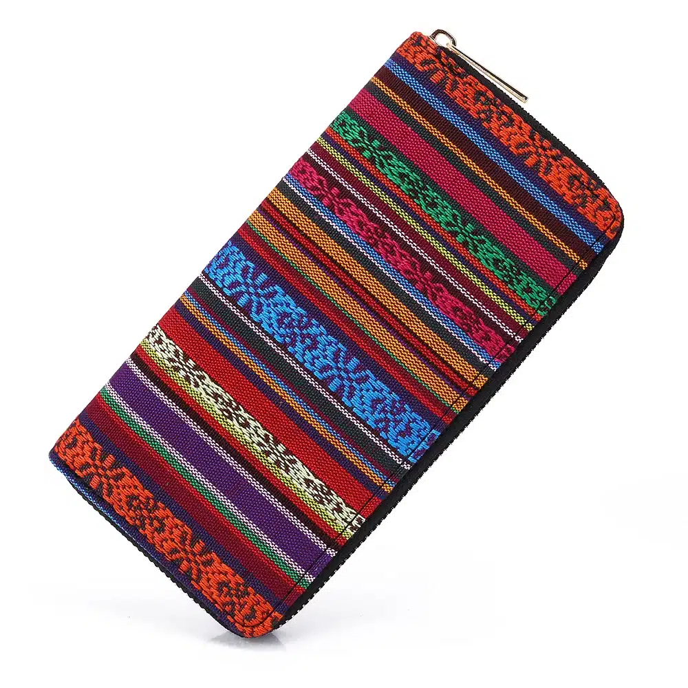 Sansarya 10 Colors Bohemia Woven Boho Long Women Wallet Aztec Female Purse Ladies Tribal Card Holder Girls With Cupreous Zipper 32