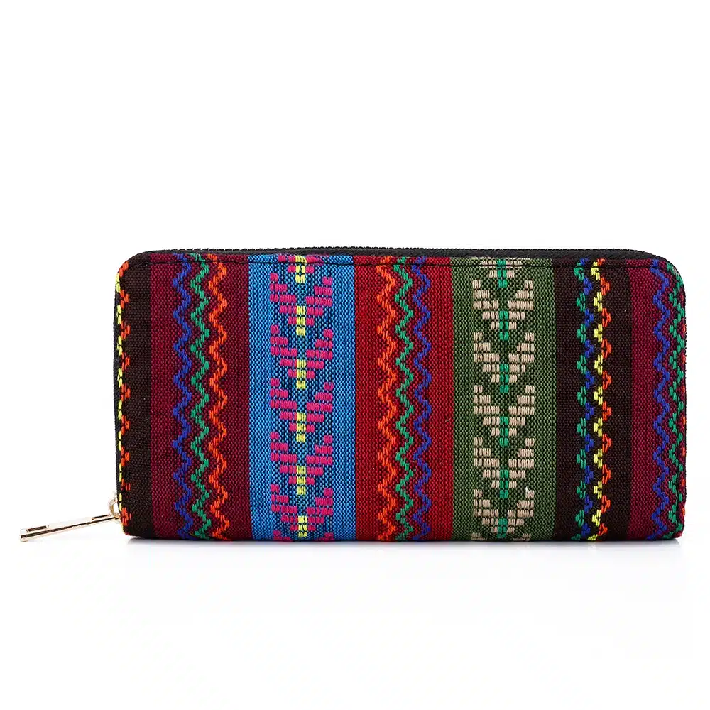 Sansarya 10 Colors Bohemia Woven Boho Long Women Wallet Aztec Female Purse Ladies Tribal Card Holder Girls With Cupreous Zipper 37