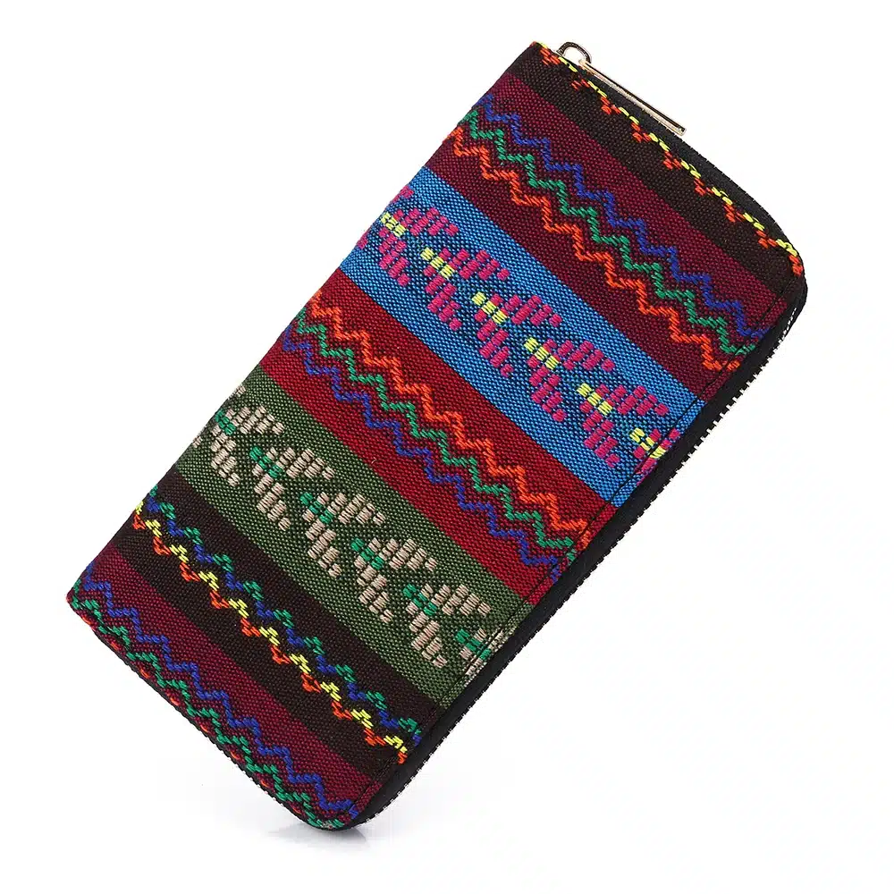 Sansarya 10 Colors Bohemia Woven Boho Long Women Wallet Aztec Female Purse Ladies Tribal Card Holder Girls With Cupreous Zipper 38