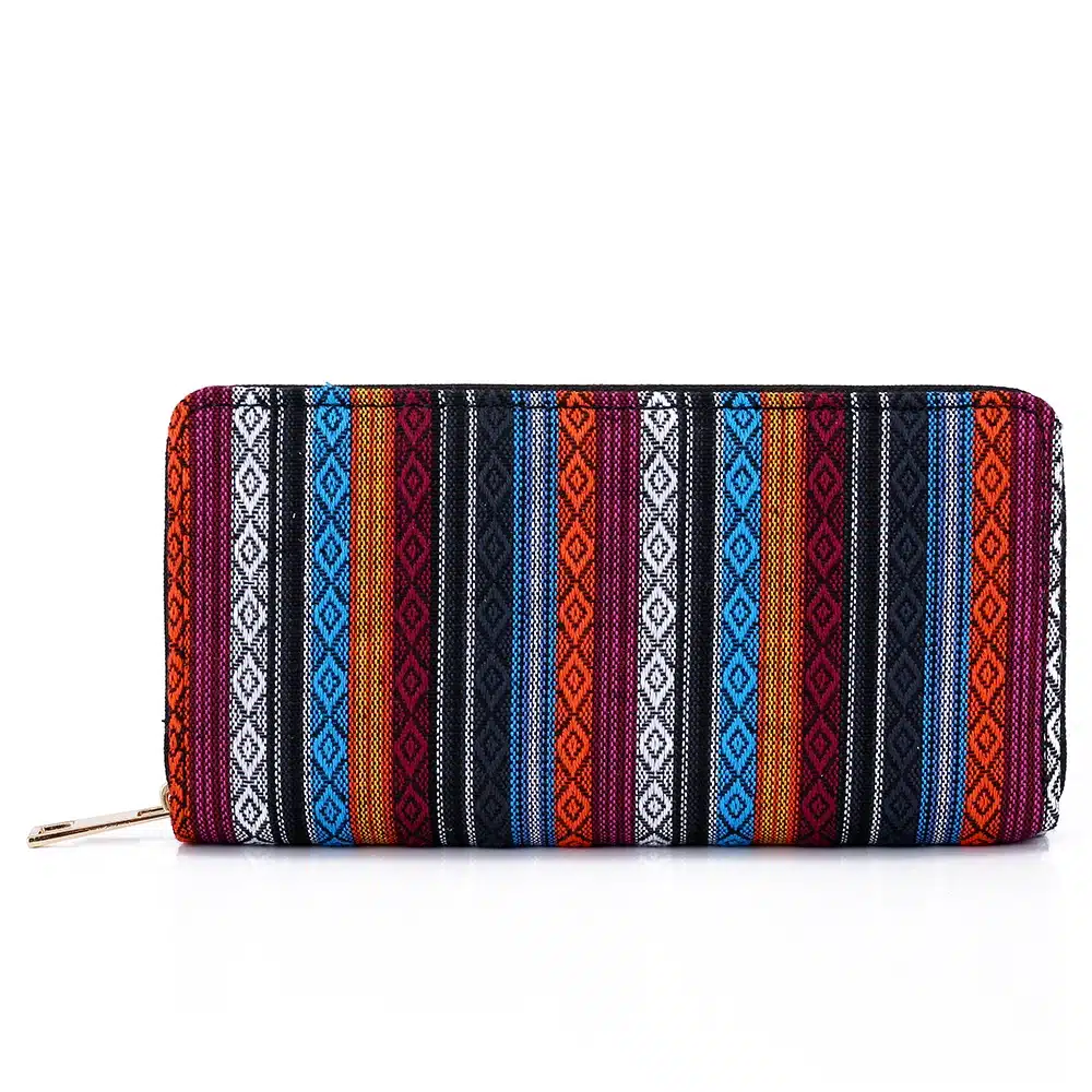 Sansarya 10 Colors Bohemia Woven Boho Long Women Wallet Aztec Female Purse Ladies Tribal Card Holder Girls With Cupreous Zipper 43