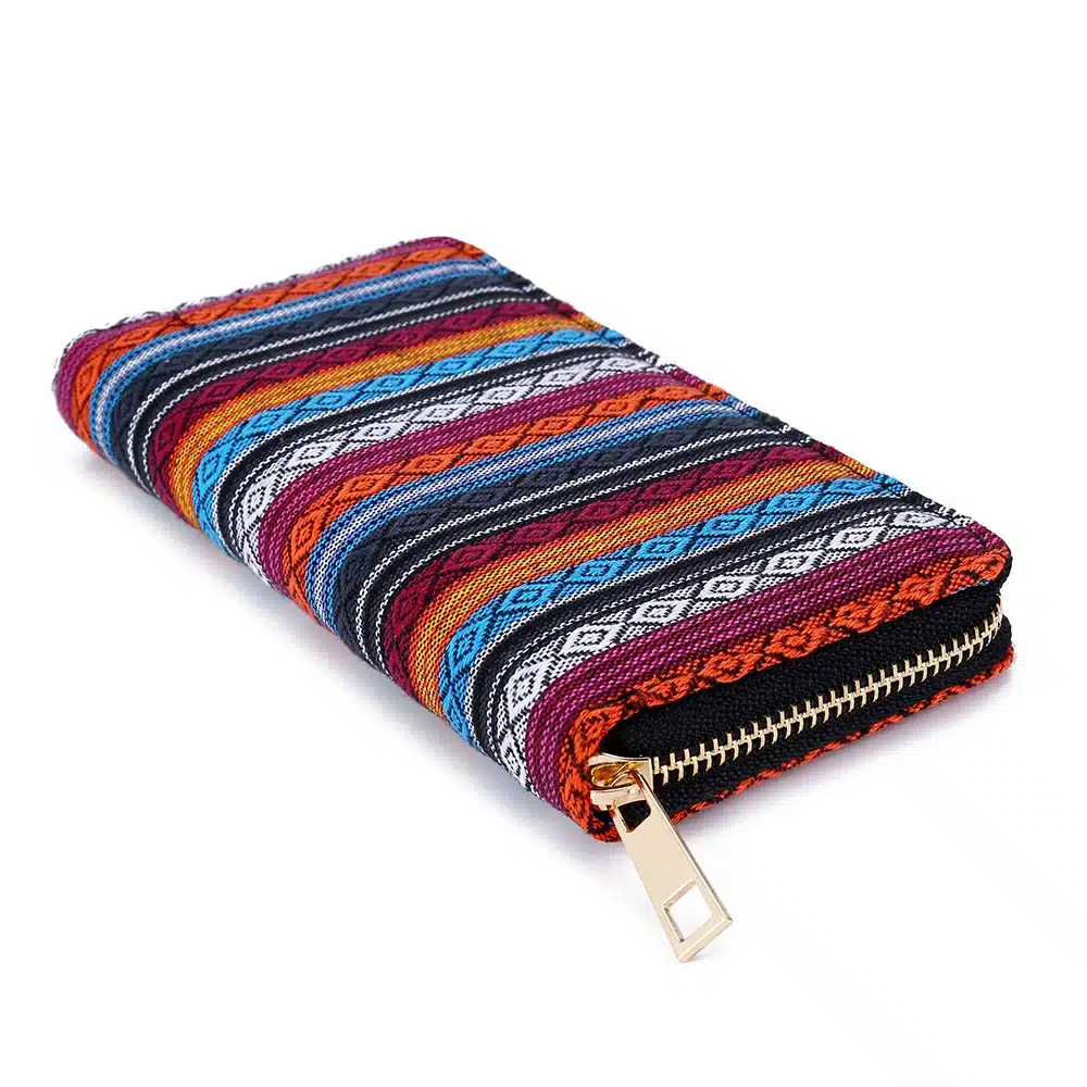 Sansarya 10 Colors Bohemia Woven Boho Long Women Wallet Aztec Female Purse Ladies Tribal Card Holder Girls With Cupreous Zipper 45