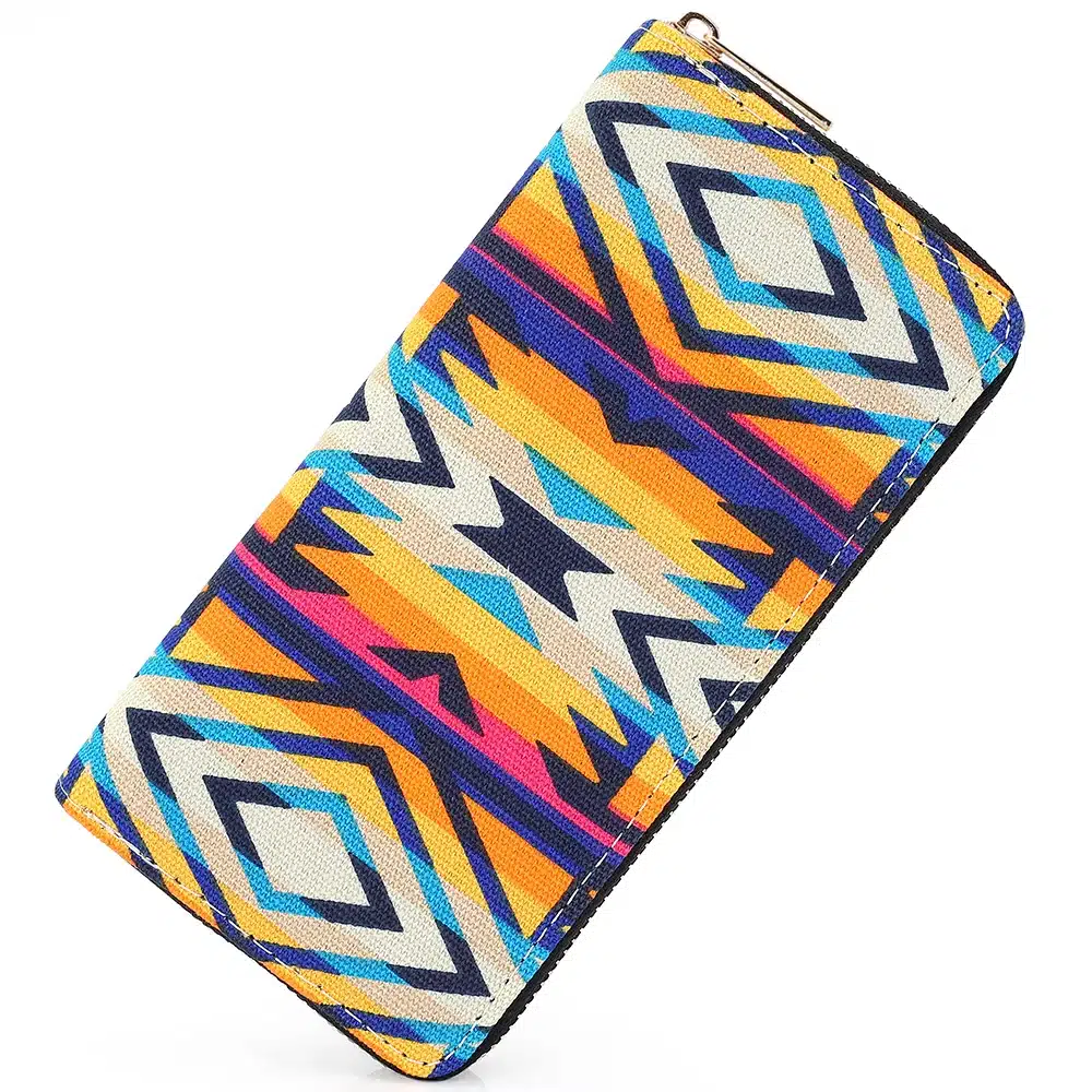 Sansarya 10 Colors Bohemia Woven Boho Long Women Wallet Aztec Female Purse Ladies Tribal Card Holder Girls With Cupreous Zipper 53
