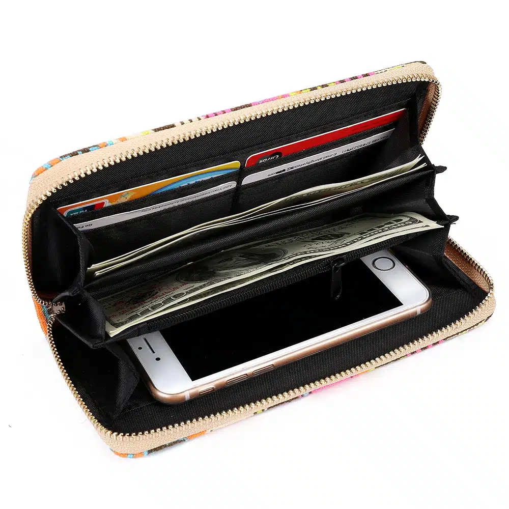 Sansarya 10 Colors Bohemia Woven Boho Long Women Wallet Aztec Female Purse Ladies Tribal Card Holder Girls With Cupreous Zipper 54