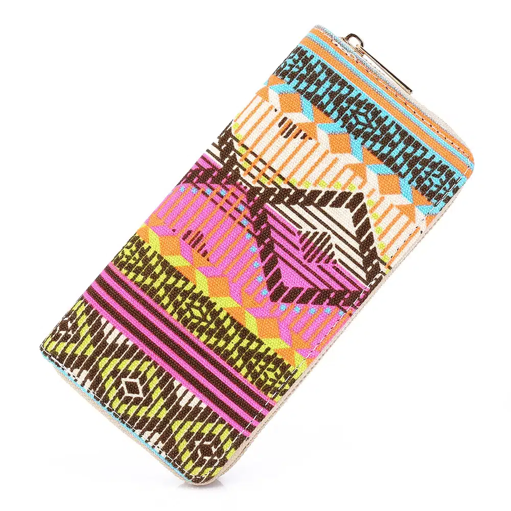Sansarya 10 Colors Bohemia Woven Boho Long Women Wallet Aztec Female Purse Ladies Tribal Card Holder Girls With Cupreous Zipper 55