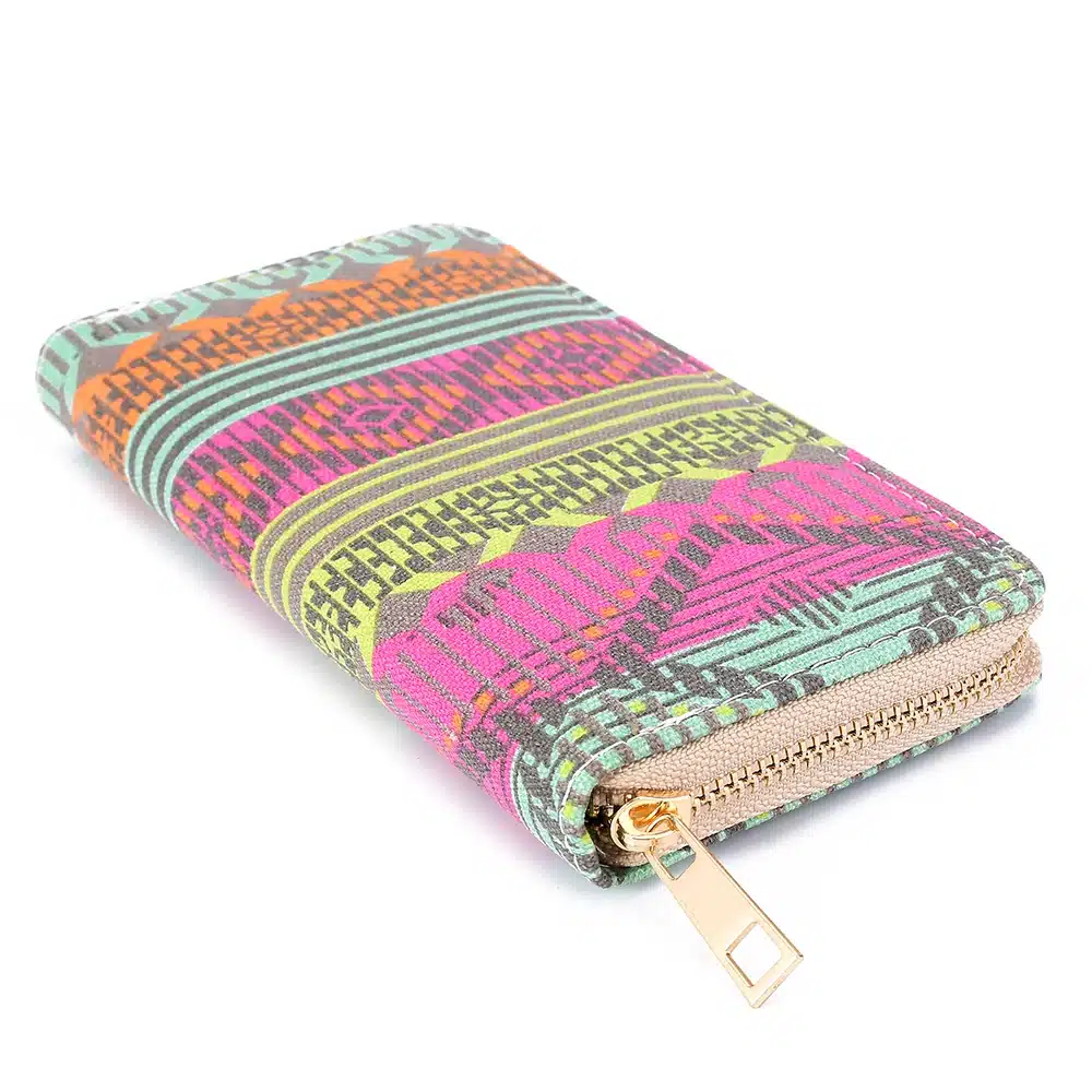 Sansarya 10 Colors Bohemia Woven Boho Long Women Wallet Aztec Female Purse Ladies Tribal Card Holder Girls With Cupreous Zipper 60