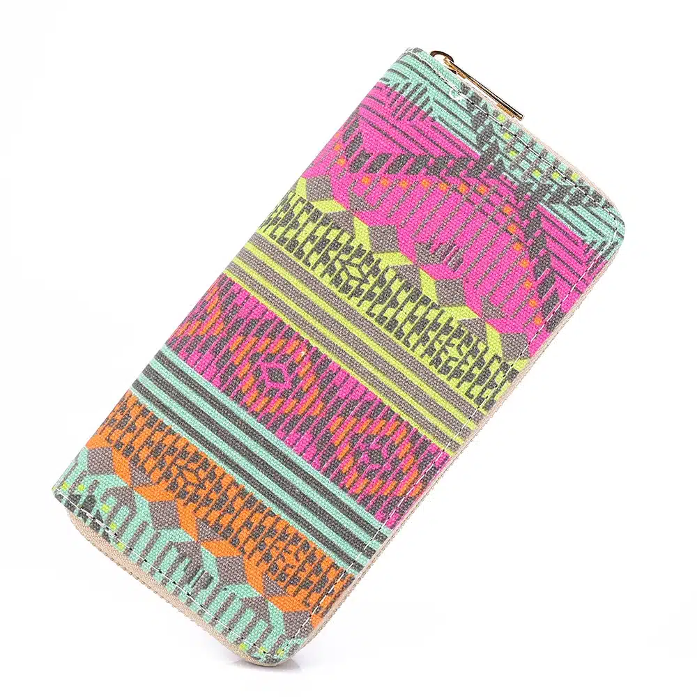 Sansarya 10 Colors Bohemia Woven Boho Long Women Wallet Aztec Female Purse Ladies Tribal Card Holder Girls With Cupreous Zipper 65