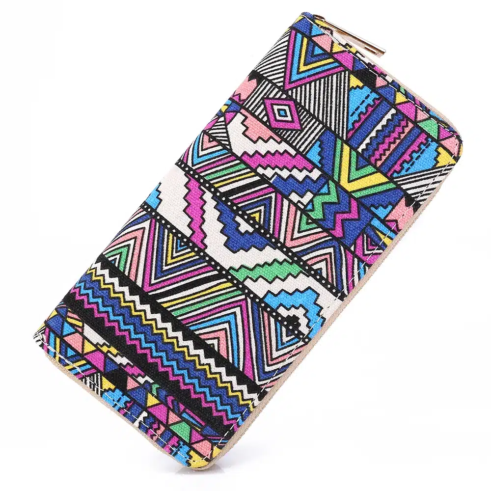 Sansarya 10 Colors Bohemia Woven Boho Long Women Wallet Aztec Female Purse Ladies Tribal Card Holder Girls With Cupreous Zipper 76