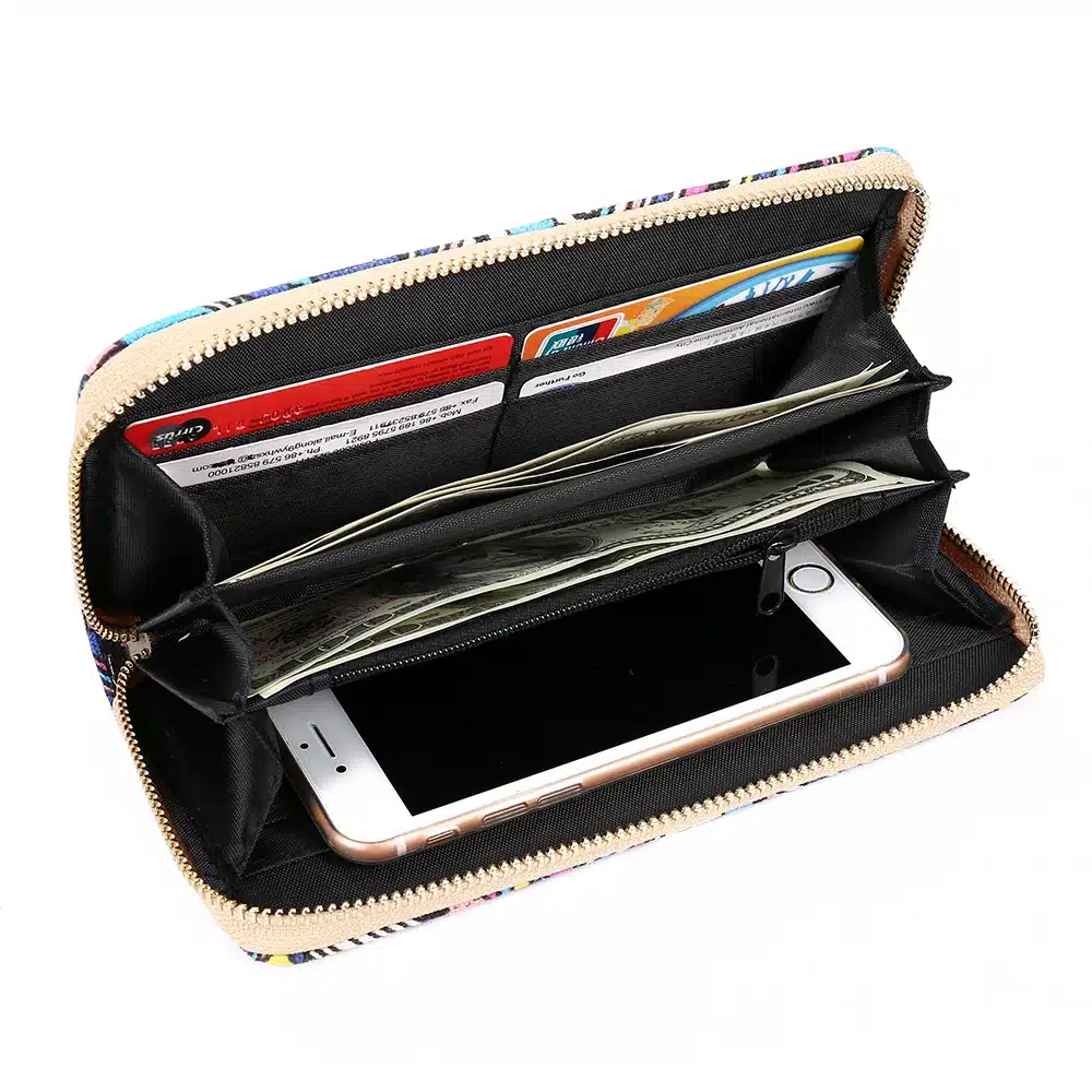 Sansarya 10 Colors Bohemia Woven Boho Long Women Wallet Aztec Female Purse Ladies Tribal Card Holder Girls With Cupreous Zipper 77