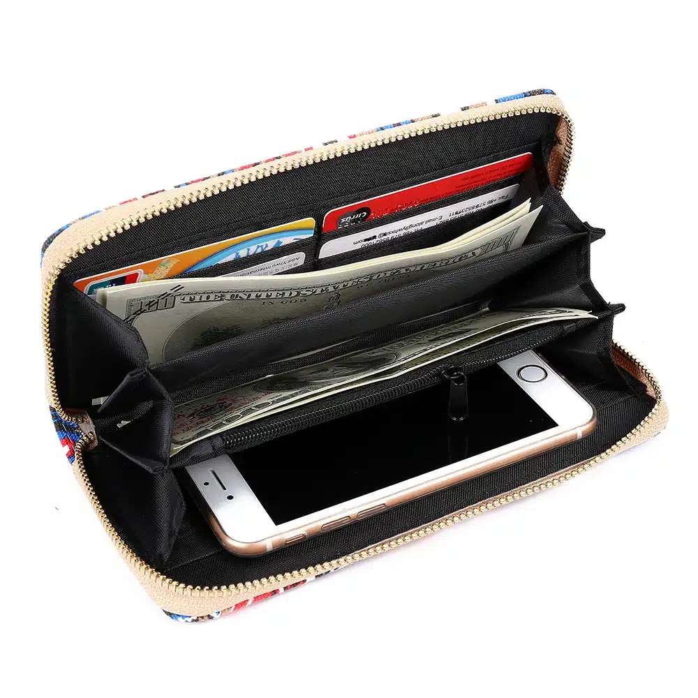 Sansarya 10 Colors Bohemia Woven Boho Long Women Wallet Aztec Female Purse Ladies Tribal Card Holder Girls With Cupreous Zipper 79