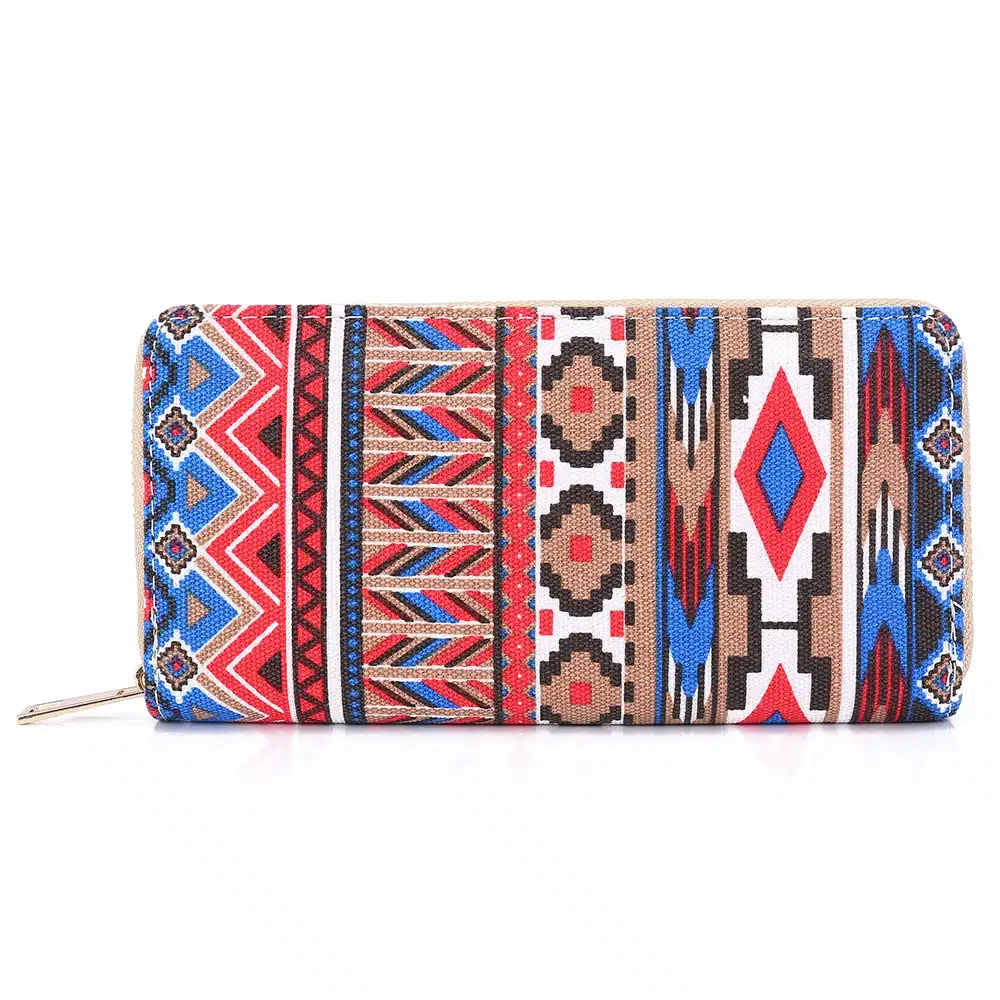 Sansarya 10 Colors Bohemia Woven Boho Long Women Wallet Aztec Female Purse Ladies Tribal Card Holder Girls With Cupreous Zipper 82