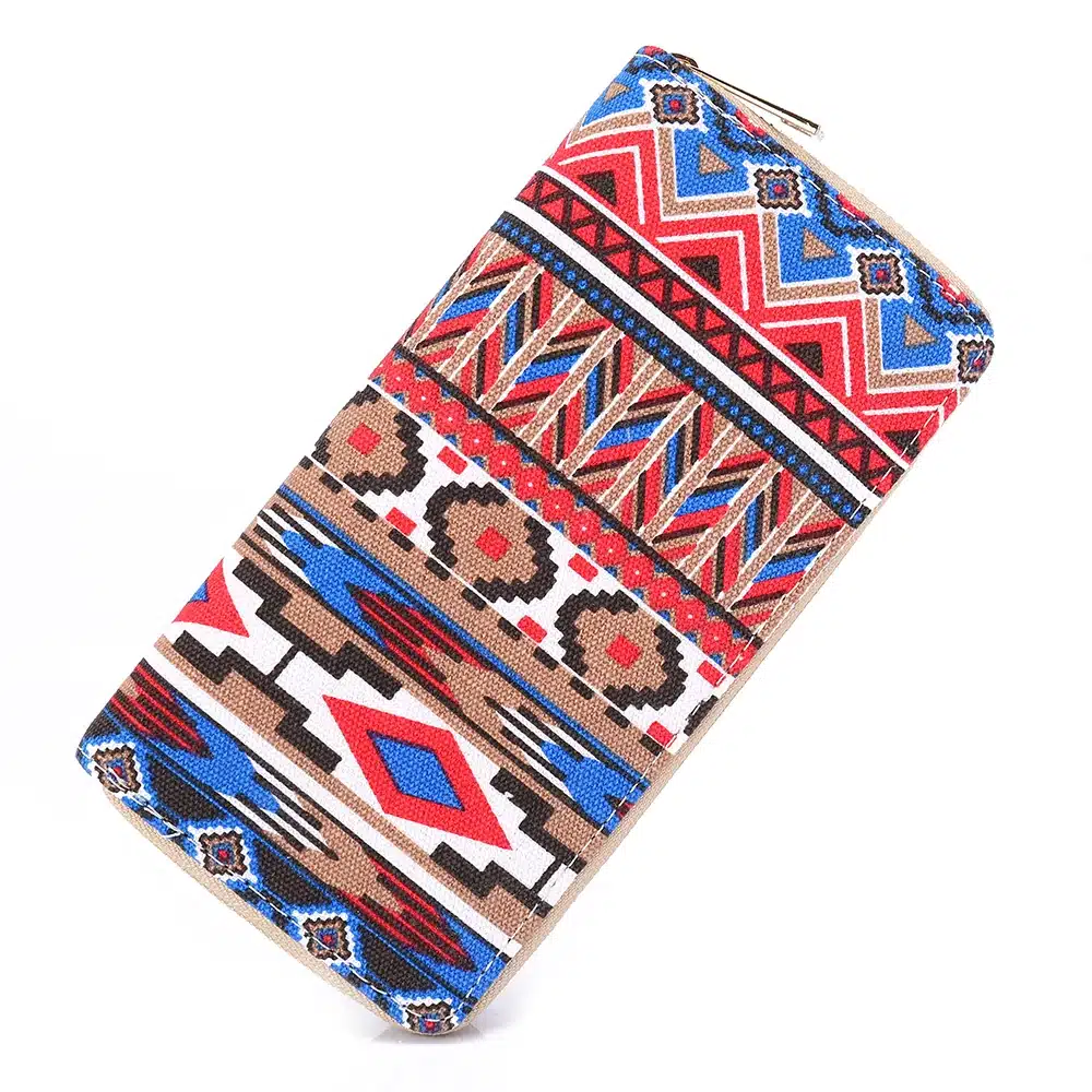 Sansarya 10 Colors Bohemia Woven Boho Long Women Wallet Aztec Female Purse Ladies Tribal Card Holder Girls With Cupreous Zipper 83