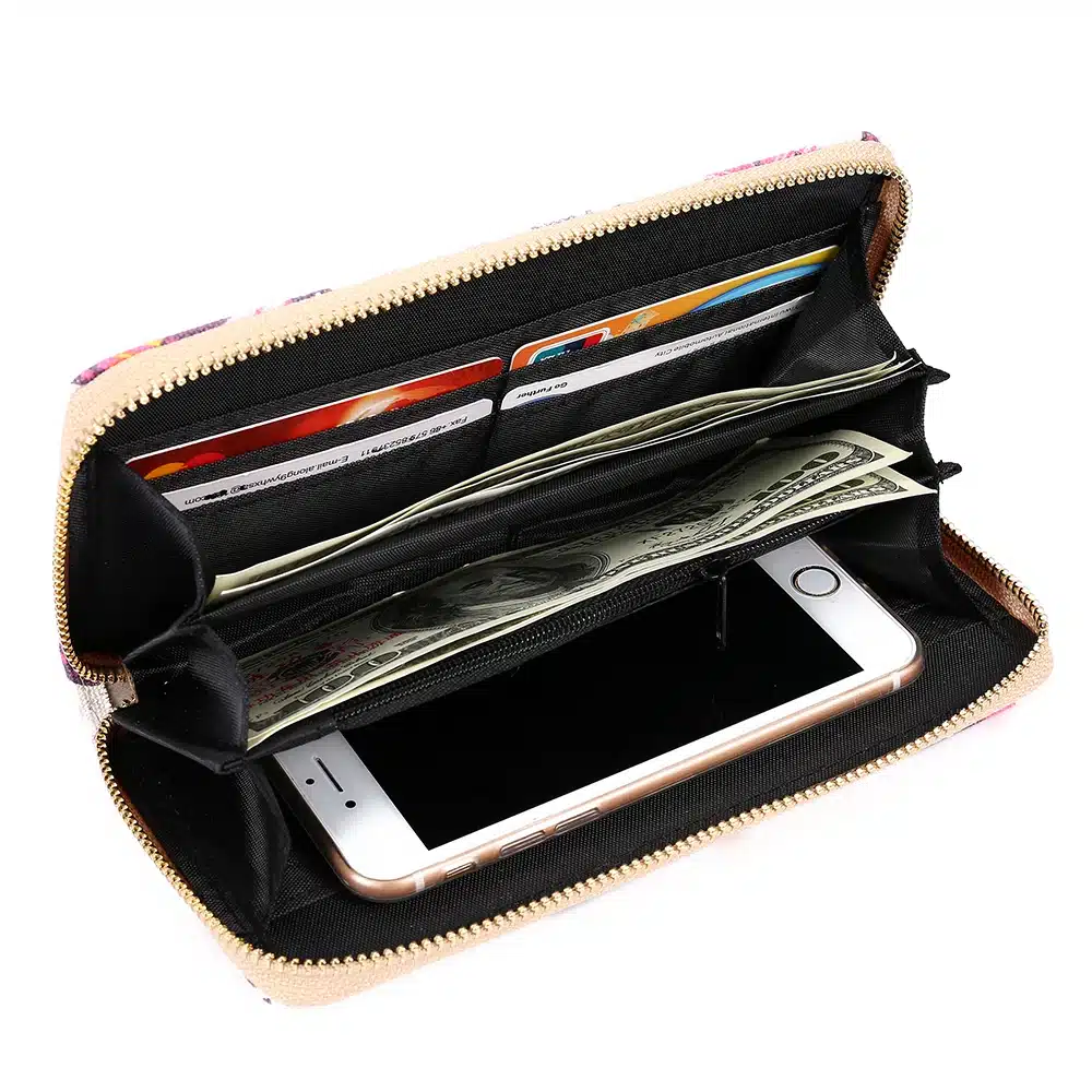 Sansarya 10 Colors Bohemia Woven Boho Long Women Wallet Aztec Female Purse Ladies Tribal Card Holder Girls With Cupreous Zipper 88