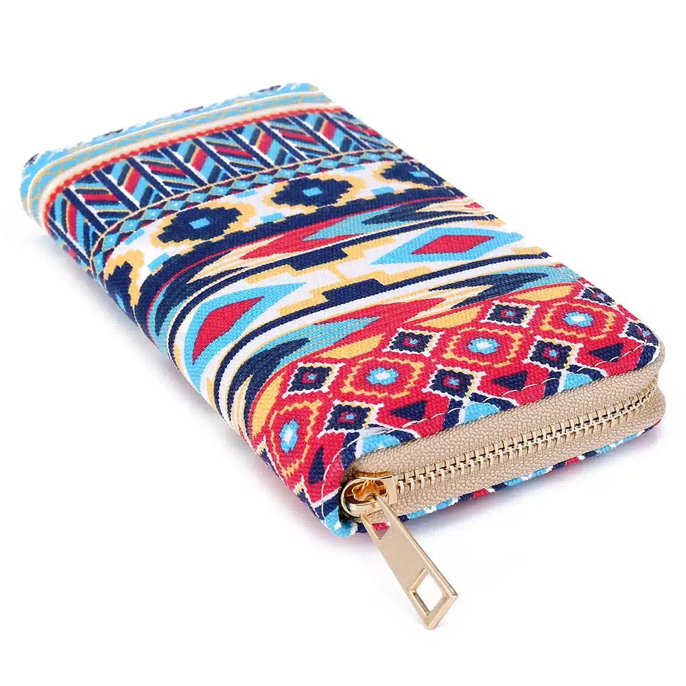 Sansarya 10 Colors Bohemia Woven Boho Long Women Wallet Aztec Female Purse Ladies Tribal Card Holder Girls With Cupreous Zipper 91