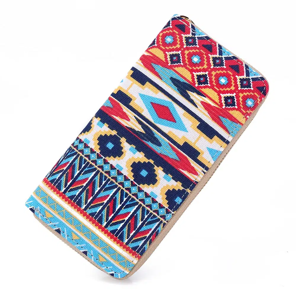 Sansarya 10 Colors Bohemia Woven Boho Long Women Wallet Aztec Female Purse Ladies Tribal Card Holder Girls With Cupreous Zipper 92