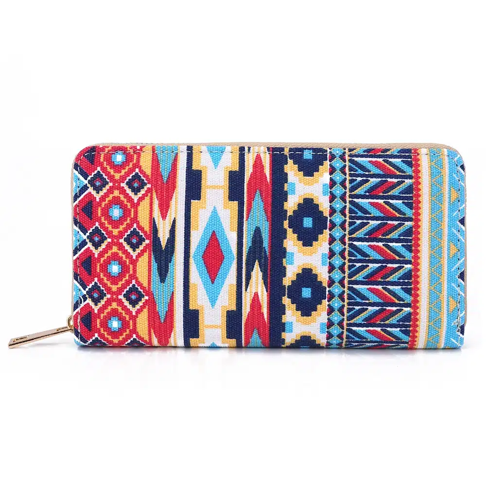 Sansarya 10 Colors Bohemia Woven Boho Long Women Wallet Aztec Female Purse Ladies Tribal Card Holder Girls With Cupreous Zipper 93