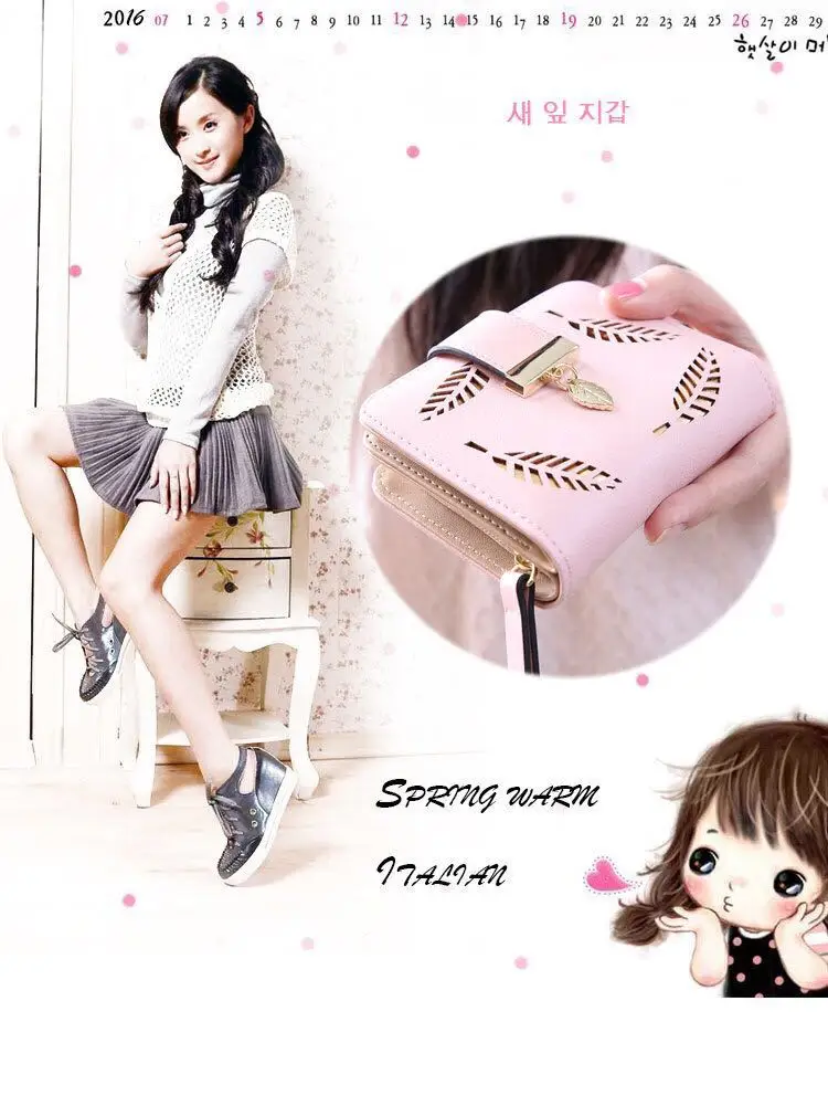 2017 Designer Famous Brand Luxury Women's Wallet Purse Female Small wallet perse Portomonee portfolio lady short carteras 3
