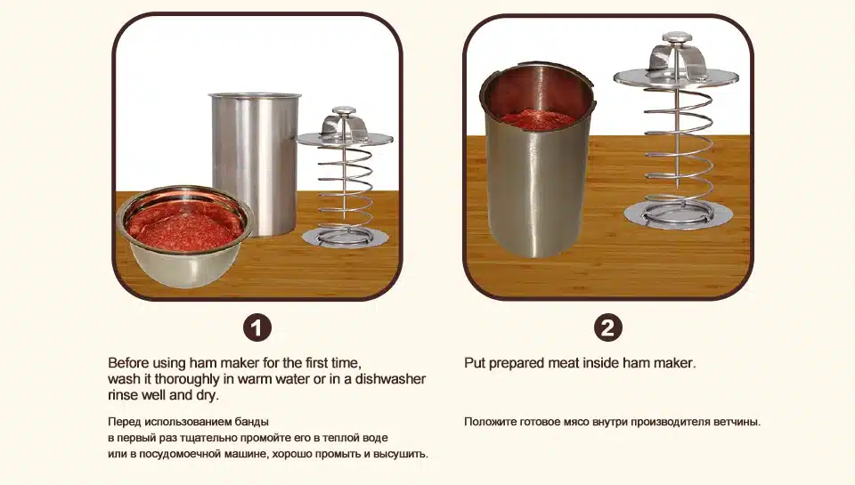 1 Liter Stainless Steel Ham Maker / Ham Meat Rolling Machine With a Thermometer Ham Boiler Meat Pot Pan Pressure Ham Cooker 13