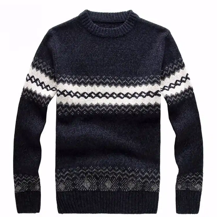 New LetsKeep 2017 men's knitted sweater patterns Striped thick pullover sweaters winter casual round neck wool sweater men,MA270 3