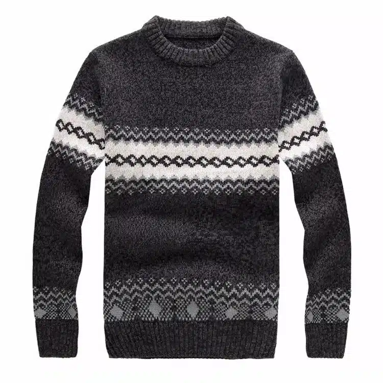 New LetsKeep 2017 men's knitted sweater patterns Striped thick pullover sweaters winter casual round neck wool sweater men,MA270 4