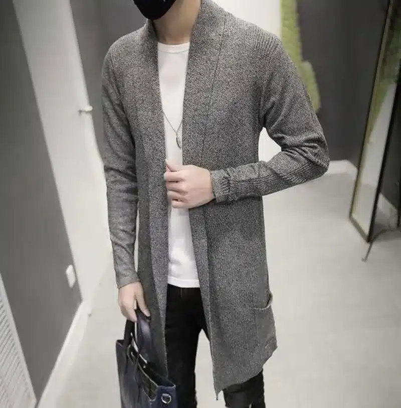 2017 New Fashion Mens Cardigan Slim Fit Wool Long Clothing Knitted Sweaters For Man Cloak Female Plus Size Gray Free Shipping 3