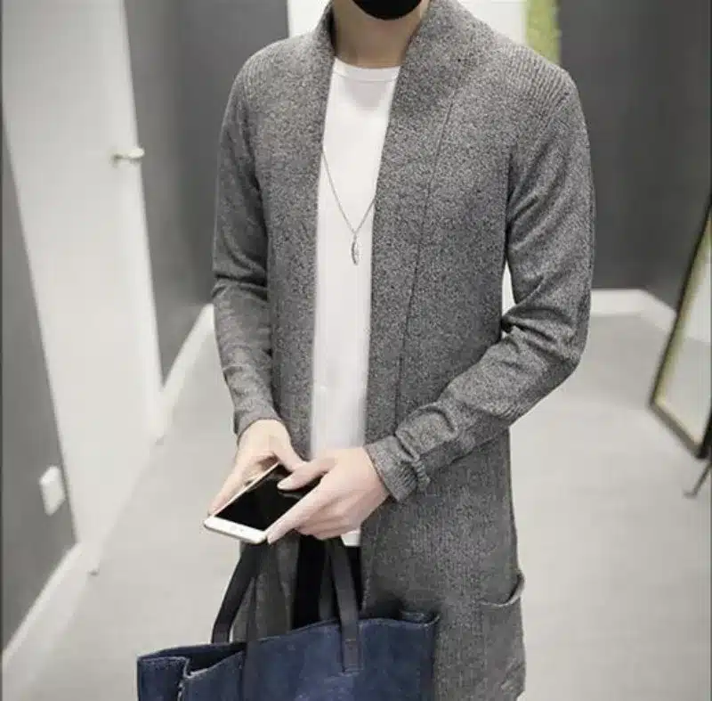 2017 New Fashion Mens Cardigan Slim Fit Wool Long Clothing Knitted Sweaters For Man Cloak Female Plus Size Gray Free Shipping 5