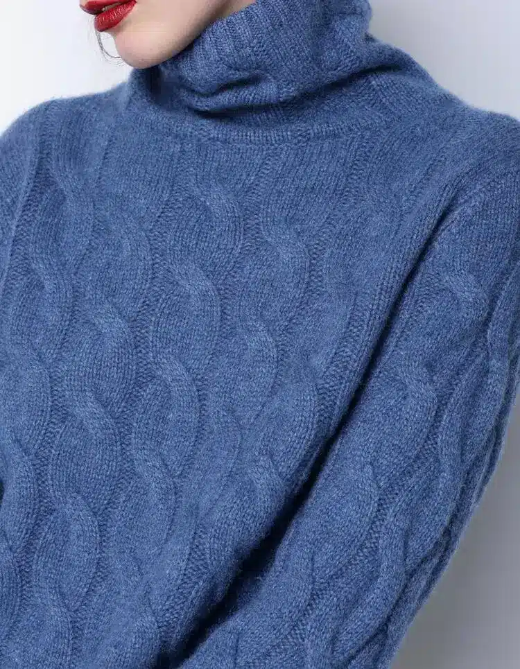 High collar cashmere sweater women thick sweater fashion 2017 autumn and winter new twist knitted bottom wool sweater 12
