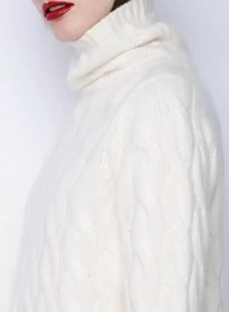 High collar cashmere sweater women thick sweater fashion 2017 autumn and winter new twist knitted bottom wool sweater 19