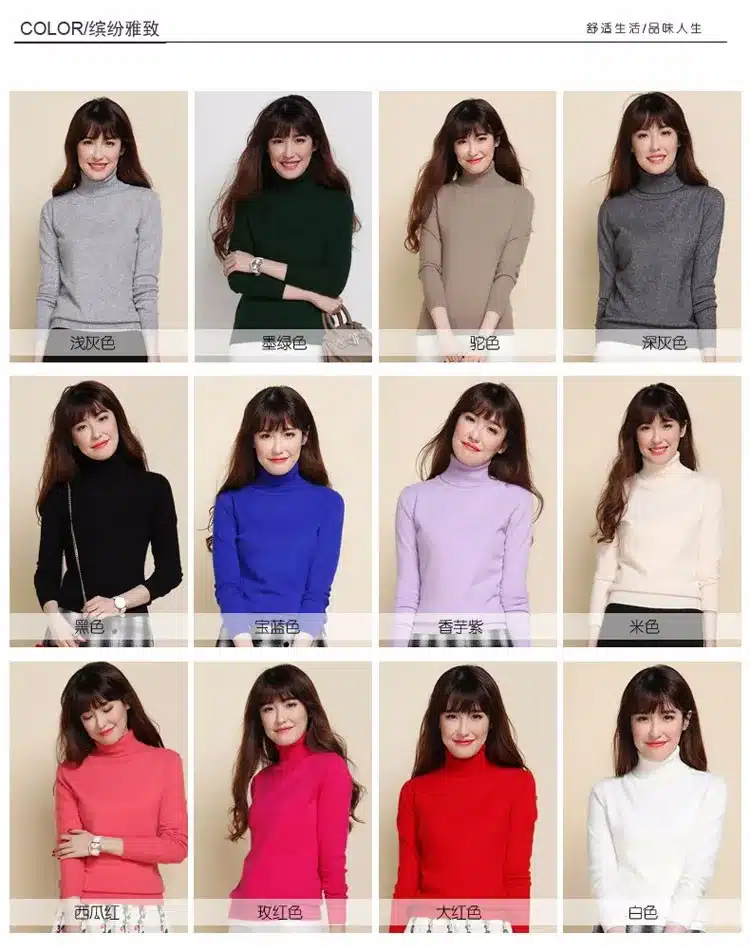 Lafarvie Slim Cashmere Blended Knitted Sweater Women Tops Quality Autumn Winter Turtleneck Full sleeve Female Pullover Wool Pull 12
