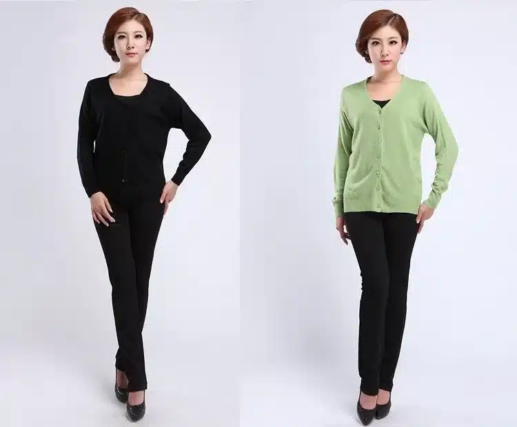 2017 Spring Autumn Wool Sweater V-neck Knit Jacket Cardigan Women Long Sleeve Pure Color Casual Crochet Blouse Tops Plus Size 6