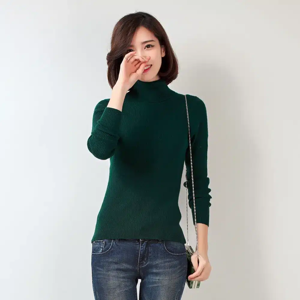 Adohon 2016 Fashion Spring Autumn Winter Cashmere Wool The Knitted Sweater Women 2015 Woman Turtleneck Long Sleeve S-XXXL size 9
