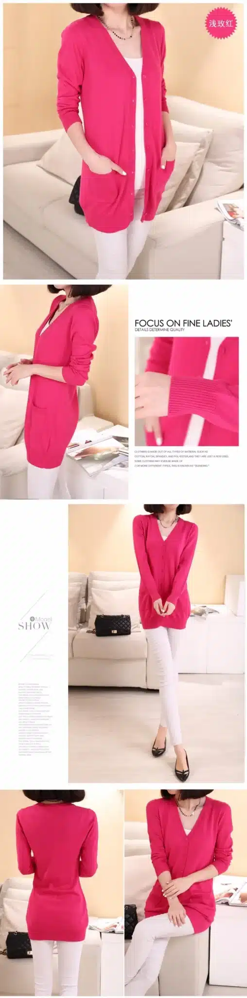 Lafarvie 2017 Spring Autumn Cashmere Knitted Sweater Women Medium-long Female Cardigan Wool Loose Long-sleeve Plus Size Pull 10
