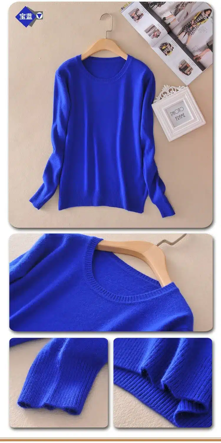 TAILOR SHEEP 2017 Cashmere wool Sweater Women solid color Pullover o-neck sweater Long sleeve Knitted clothes 21