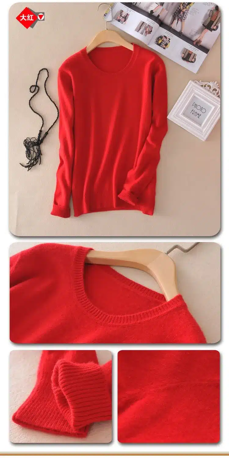 TAILOR SHEEP 2017 Cashmere wool Sweater Women solid color Pullover o-neck sweater Long sleeve Knitted clothes 23