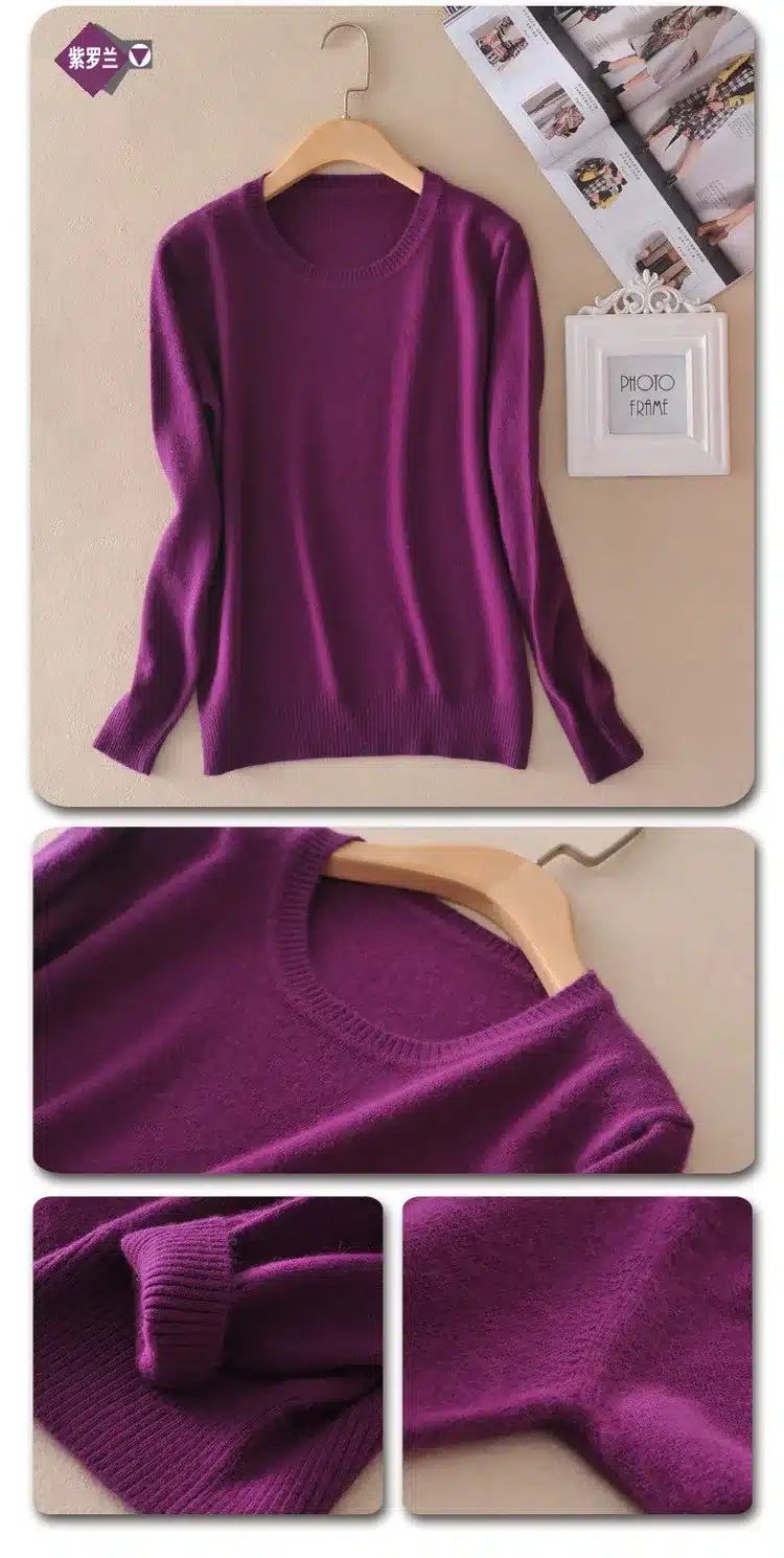 TAILOR SHEEP 2017 Cashmere wool Sweater Women solid color Pullover o-neck sweater Long sleeve Knitted clothes 31