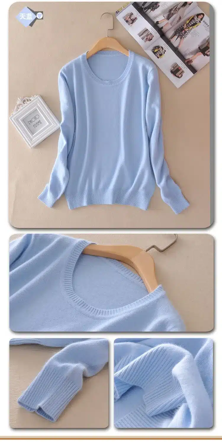 TAILOR SHEEP 2017 Cashmere wool Sweater Women solid color Pullover o-neck sweater Long sleeve Knitted clothes 34