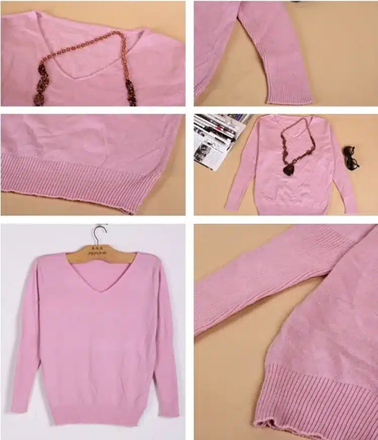 2017 Spring autumn cashmere sweaters women fashion sexy v-neck sweater loose 100% wool sweater batwing sleeve plus size pullover 28