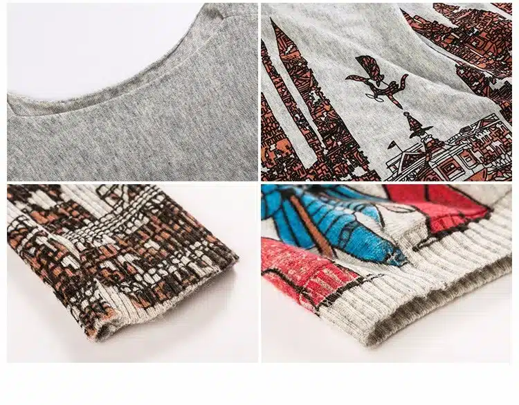 New 2017 Autumn Casual Long Women Sweater Coat Batwing Sleeve Print Women's Sweaters Clothes Pullovers Fashion Pullover Clothing 18