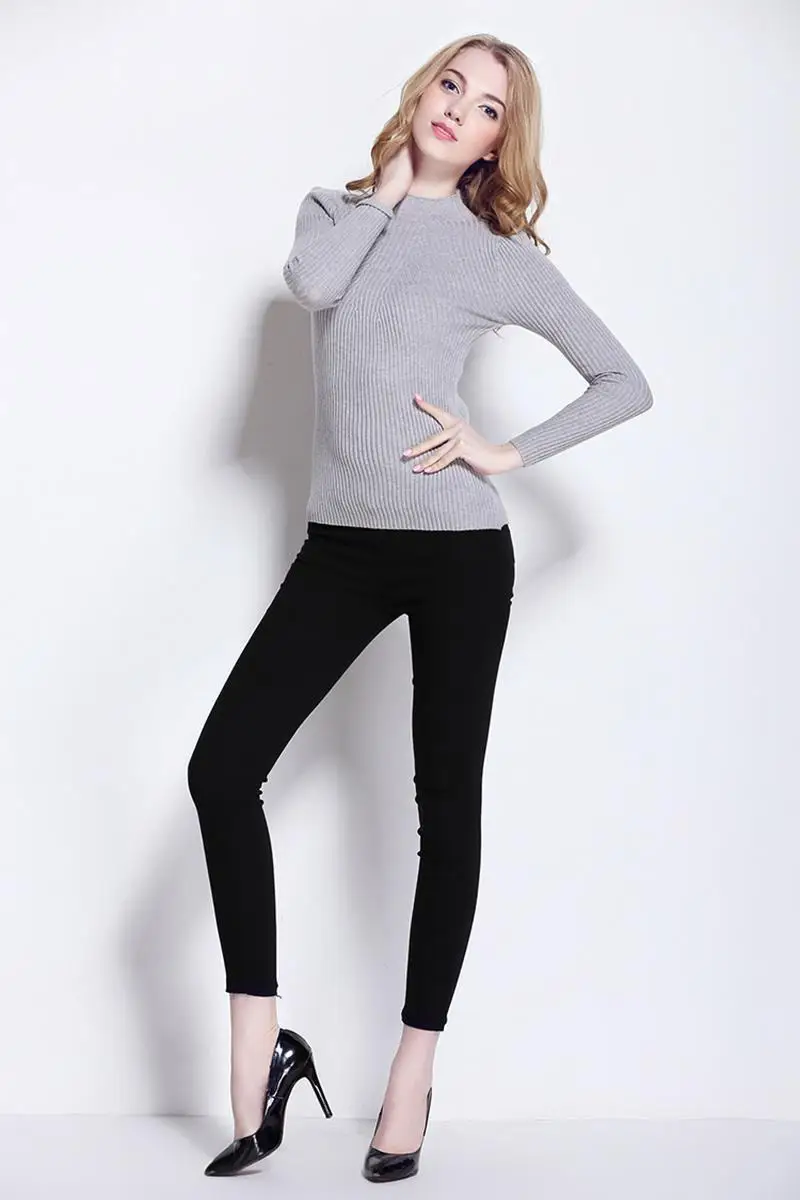 High quality cashmere Winter sweater pullover high collar turtleneck sweater 12 solid color women's basic Casual sweaters 2