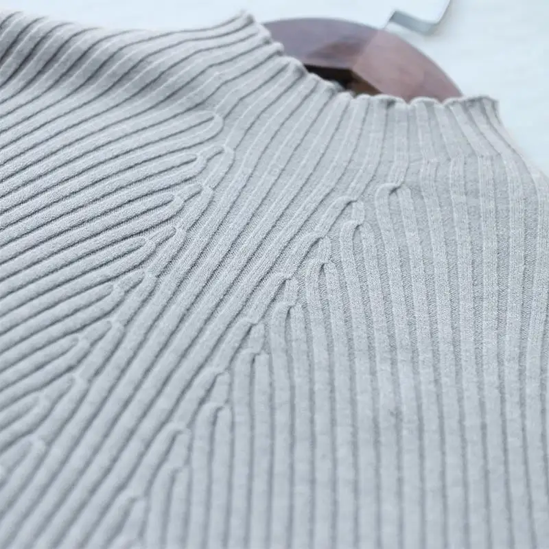 High quality cashmere Winter sweater pullover high collar turtleneck sweater 12 solid color women's basic Casual sweaters 10