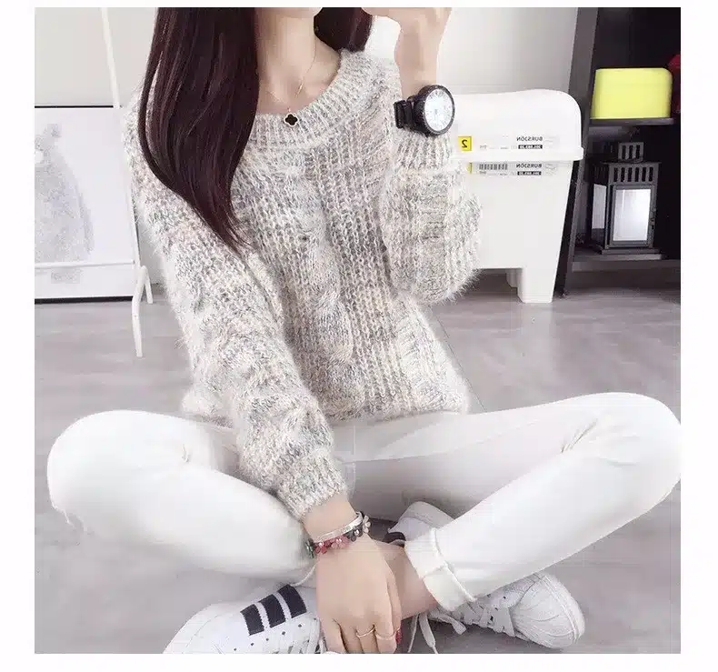 2017 Autumn Winter Slim Thin Sweaters Women Long Sleeve Pullover Knitted Sweater Pull Femme Women Pullovers Tops Clothes 18
