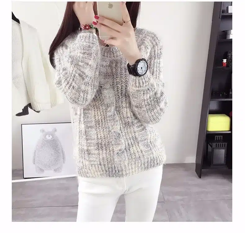 2017 Autumn Winter Slim Thin Sweaters Women Long Sleeve Pullover Knitted Sweater Pull Femme Women Pullovers Tops Clothes 20