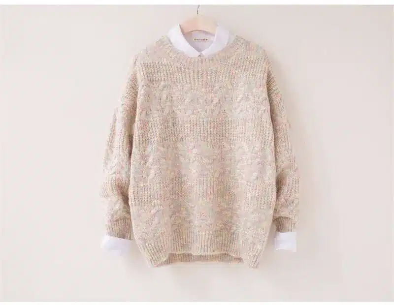 2017 Hot Women Solid Pullover Female O-neck Casual Computer Knitted Spring 21
