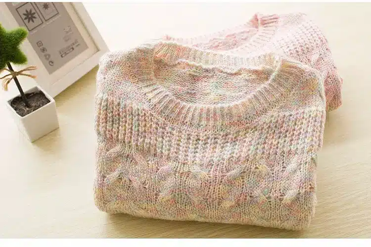 2017 Hot Women Solid Pullover Female O-neck Casual Computer Knitted Spring 22