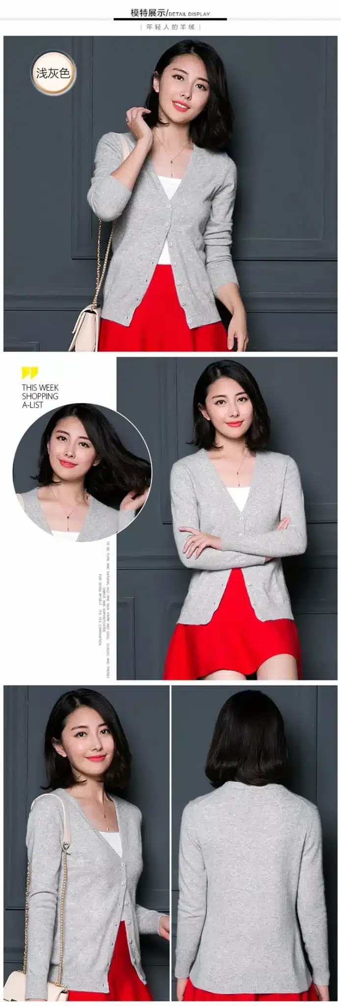 Lafarvie Women Autumn Winter Cashmere Blend Sweater V-Neck Cardigan Long Sleeve Jumpers Womens Knitted Sweaters 9 Colors S-XXXL 9