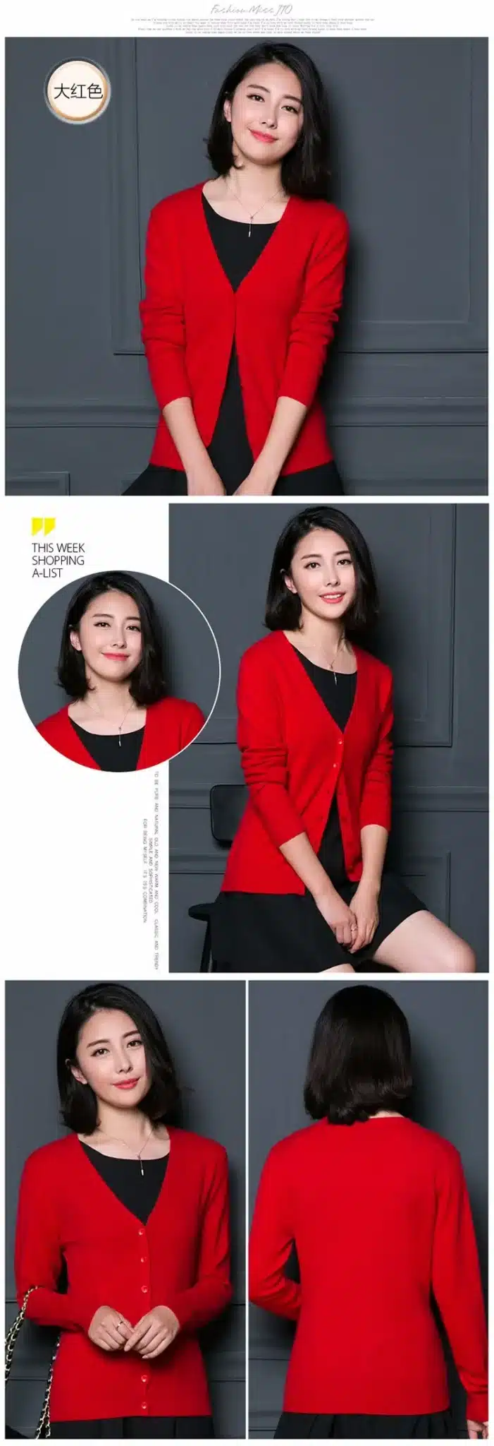 Lafarvie Women Autumn Winter Cashmere Blend Sweater V-Neck Cardigan Long Sleeve Jumpers Womens Knitted Sweaters 9 Colors S-XXXL 11