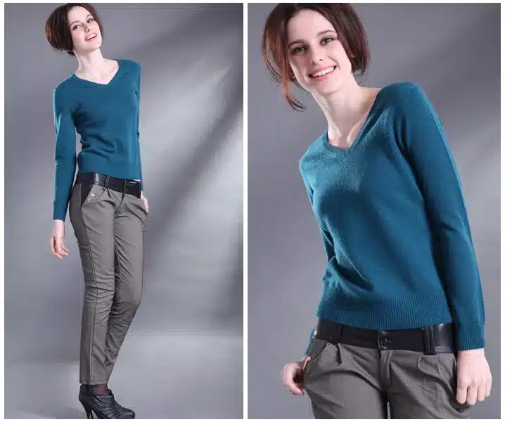 Lafarvie Cashmere Blended Knitted Sweater Women Tops Winter Warm Woolen Pullover Female New 2017 Fashion V-Neck Colorful Jumper 7